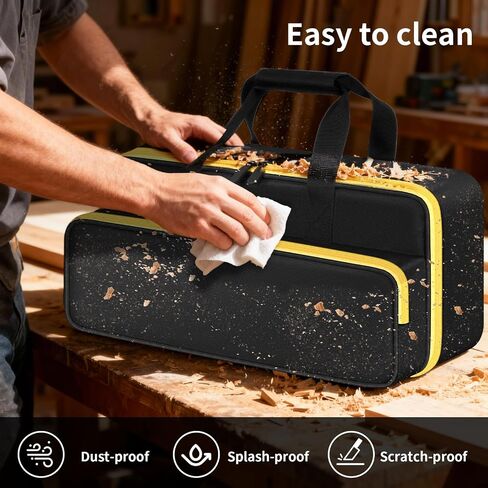 Reciprocating Saw Tool Bag for DEWALT DCS380B, DCS380P1 Battery, Case Only | with Blade Pocket & Accessories Slot, Heavy Duty Padded Oxford Fabric, Easy Carry, for Tradesmen, DIYers, Jobsites, Workshops in Kuwait