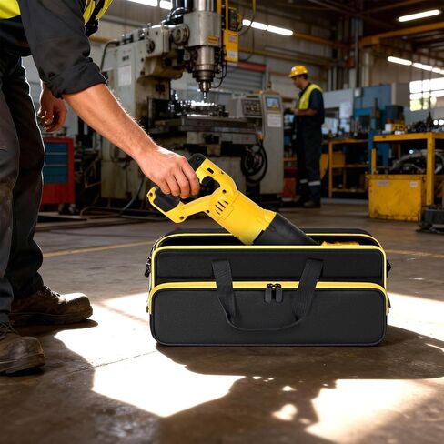 Reciprocating Saw Tool Bag for DEWALT DCS380B, DCS380P1 Battery, Case Only | with Blade Pocket & Accessories Slot, Heavy Duty Padded Oxford Fabric, Easy Carry, for Tradesmen, DIYers, Jobsites, Workshops in Kuwait