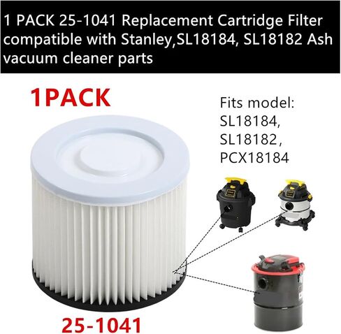1 PACK 25-1041 Replacement Cartridge Filter, Compatible For Stanley， SL18184, SL18182 Ash Vacuum Cleaner Parts in Kuwait