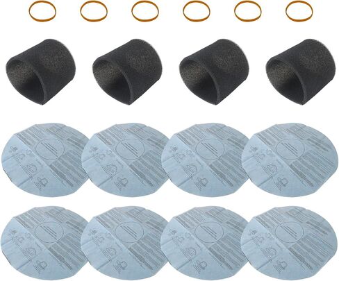 XSPANDER 8x Replacement Filters 90107/90137 and 4x Foam Sleeve 90585 & 6x Retaining Bands Fit for Shop vac 1.5 gallon: QAS60. 3 gallon vac: AL5E30RH, Replaces 9010700, 9013700, 9058500（18 Pieces) in Kuwait