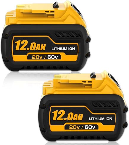 DCB609 12.0Ah Replacement for Dewalt 20V/60v Flexvolt Battery(2PC-60V) | Compatible with Dewalt 20V/60V Max Battery DCB606 DCB609-2 DCB606-2 DCB612 in Kuwait