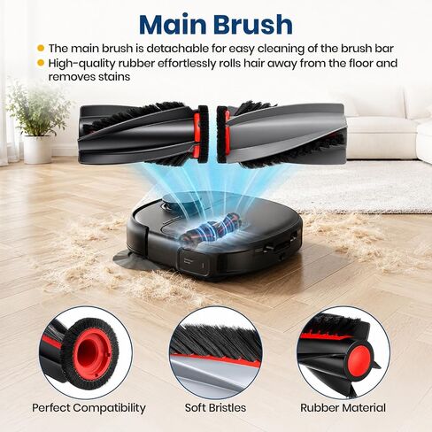 25 Pack C28 Replacement Accessory Kit for Eufy C28 Robot Vacuum Parts, 2 Rolling Mops, 2 Main Roller Brush, 6 HEPA Filters, 6 Side Brushes, 6 Dust Bags, 1 Clean Tool in Kuwait