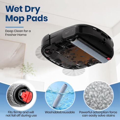 25 Pack C28 Replacement Accessory Kit for Eufy C28 Robot Vacuum Parts, 2 Rolling Mops, 2 Main Roller Brush, 6 HEPA Filters, 6 Side Brushes, 6 Dust Bags, 1 Clean Tool in Kuwait