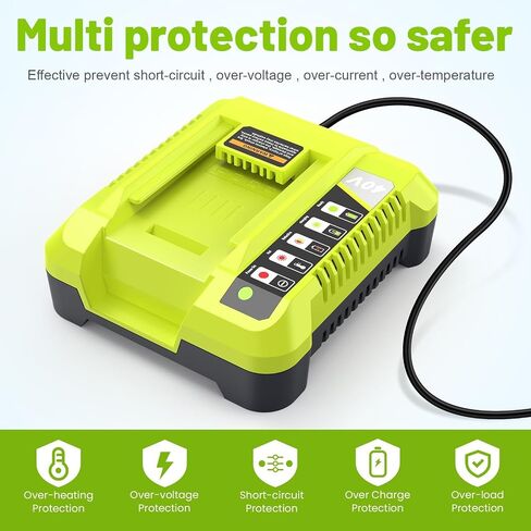 FANCY BUYING OP401 Quick Charger for RYOBI 40V Battery Charger,Compatible with 40 Volt OP4015 OP4026 OP4040 OP4050 OP4060 RYOBI 40V Charger in Kuwait