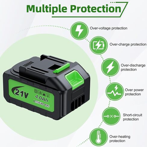 21V MAX 4.0Ah Lithium - Lon Battery, Extended Runtime, LED Charge Indicator, Compatible with Tools, Outdoor Equipment in Kuwait