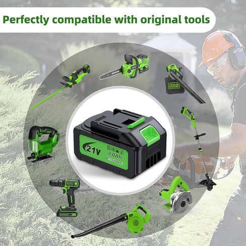 21V MAX 4.0Ah Lithium - Lon Battery, Extended Runtime, LED Charge Indicator, Compatible with Tools, Outdoor Equipment in Kuwait
