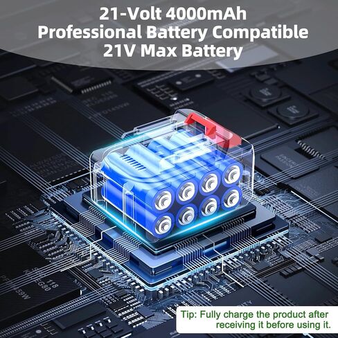 21V MAX 4.0Ah Lithium - Lon Battery, Extended Runtime, LED Charge Indicator, Compatible with Tools, Outdoor Equipment in Kuwait