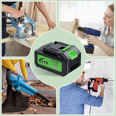 21V MAX 4.0Ah Lithium - Lon Battery, Extended Runtime, LED Charge Indicator, Compatible with Tools, Outdoor Equipment in Kuwait