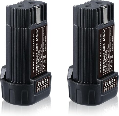2Packs 3.0Ah DCB080 Lithium-Ion Battery Replacement for Dewalt 8V Battery DCF680N1 DW4390 DCF680N2 DCL023 DCF680 DCB095 DCF682 DCF682, Compatible with Dewalt 8 Volt Power Tools and Chargers in Kuwait