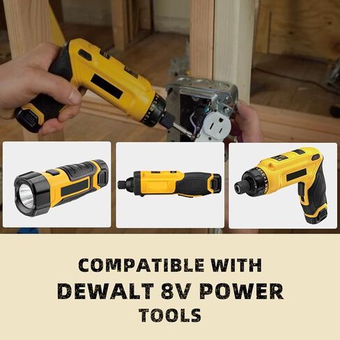 2Packs 3.0Ah DCB080 Lithium-Ion Battery Replacement for Dewalt 8V Battery DCF680N1 DW4390 DCF680N2 DCL023 DCF680 DCB095 DCF682 DCF682, Compatible with Dewalt 8 Volt Power Tools and Chargers in Kuwait