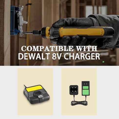 2Packs 3.0Ah DCB080 Lithium-Ion Battery Replacement for Dewalt 8V Battery DCF680N1 DW4390 DCF680N2 DCL023 DCF680 DCB095 DCF682 DCF682, Compatible with Dewalt 8 Volt Power Tools and Chargers in Kuwait