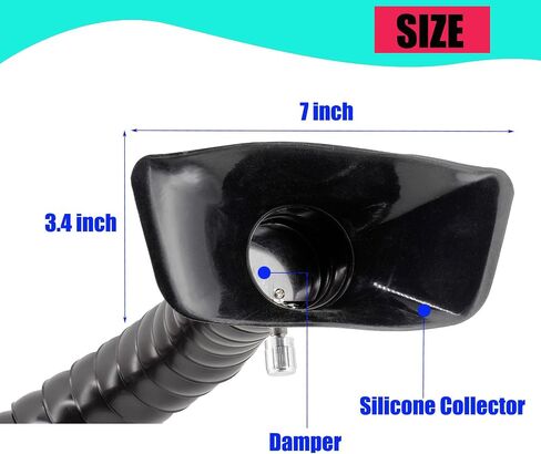 JUYO VONSAN Articulated Hose OD 75MM Flexible Duct Collector Arm Fume Extractor Hose Arm for Welding Laser Soldering Fume Extractor with Valve Smoke Remove Pipe (1, Black, 75MM OD) in Kuwait