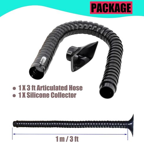 JUYO VONSAN Articulated Hose OD 75MM Flexible Duct Collector Arm Fume Extractor Hose Arm for Welding Laser Soldering Fume Extractor with Valve Smoke Remove Pipe (1, Black, 75MM OD) in Kuwait