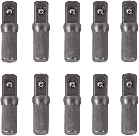 Replacement Part for M.C 10pcs Impact Socket Adapter Converter 1/4" Hex Shank To 1/4" Square Drive 25mm Chrome Vanadium Steel in Kuwait
