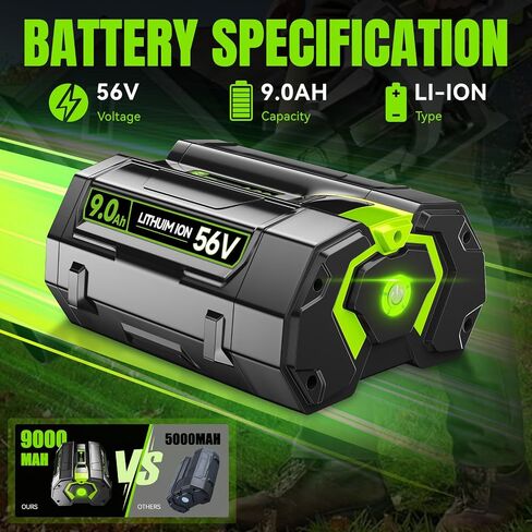 VANON 9.0Ah 56V Replacement for EGO 56V Battery BA1400T BA2800T BA5600T | Compatible with EGO Battery 56V power tools, works with CH2100 CH5500 chargers in Kuwait