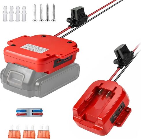 20V Battery Adapter Converter for Black+Decker 20V MAX Lithium Battery, with USB-A 5V 2A Charging Port Positive/Negative Output Terminals for DIY Power Tools, Fans LED Projects in Kuwait
