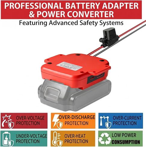 20V Battery Adapter Converter for Black+Decker 20V MAX Lithium Battery, with USB-A 5V 2A Charging Port Positive/Negative Output Terminals for DIY Power Tools, Fans LED Projects in Kuwait