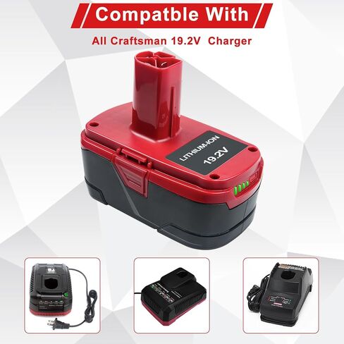 DTK Replacement for Craftsman 19.2V Battery 11375 11376 130279005 1323 903 130211004 130279003 130279017 315.115410 315.11485 315.PP2011 315.PP2020 Tools 6500mah 2 Packs in Kuwait