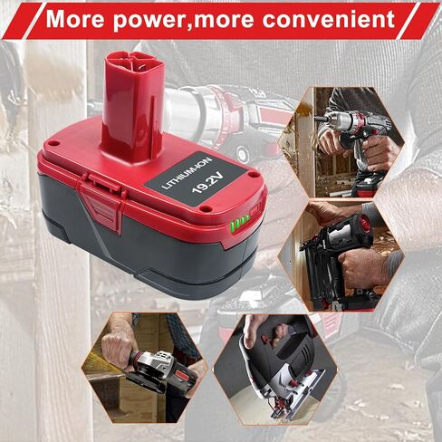 DTK Replacement for Craftsman 19.2V Battery 11375 11376 130279005 1323 903 130211004 130279003 130279017 315.115410 315.11485 315.PP2011 315.PP2020 Tools 6500mah 2 Packs in Kuwait