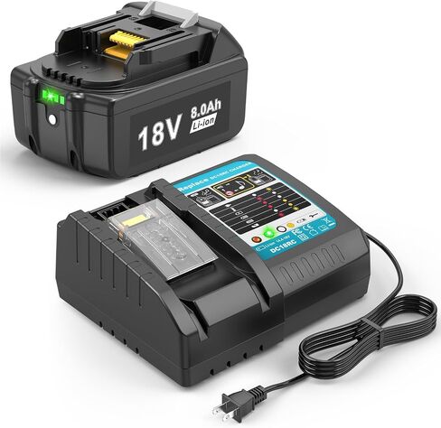 ARyee 18V 8.0Ah Replacement for Makita 18V Battery BL1860 BL1850 BL1850B BL1845B BL1840 BL1840B Lithium-ion with 14.4v-18v Battery Charger in Kuwait