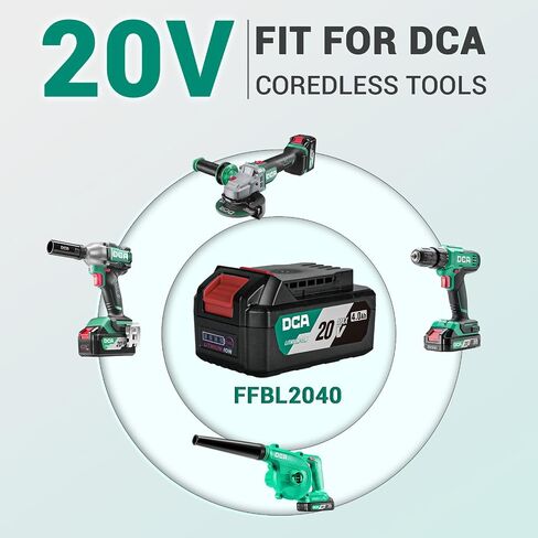 DCA 20V MAX Lithium-Ion Battery, 4.0Ah High Capacity Battery Pack Compactible 20V Cordless Power Tool, 1.3lbs (FFBL2040) in Kuwait