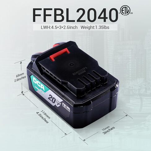 DCA 20V MAX Lithium-Ion Battery, 4.0Ah High Capacity Battery Pack Compactible 20V Cordless Power Tool, 1.3lbs (FFBL2040) in Kuwait