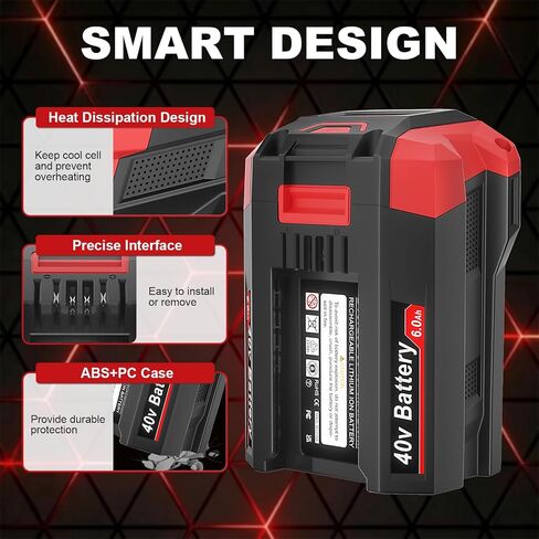 40V 6.0Ah Battery Replacement for SKIL 40V Battery Power Tools, Compatible with SKIL 40 Volt Lawn Mower, Leaf Blower & String Trimmer, Lithium-Ion High Capacity Batteries in Kuwait