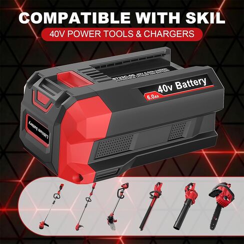 40V 6.0Ah Battery Replacement for SKIL 40V Battery Power Tools, Compatible with SKIL 40 Volt Lawn Mower, Leaf Blower & String Trimmer, Lithium-Ion High Capacity Batteries in Kuwait