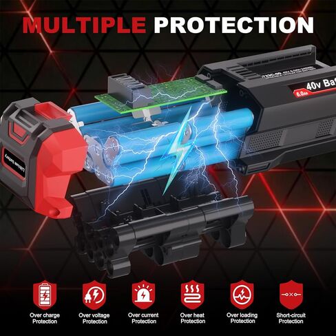 40V 6.0Ah Battery Replacement for SKIL 40V Battery Power Tools, Compatible with SKIL 40 Volt Lawn Mower, Leaf Blower & String Trimmer, Lithium-Ion High Capacity Batteries in Kuwait