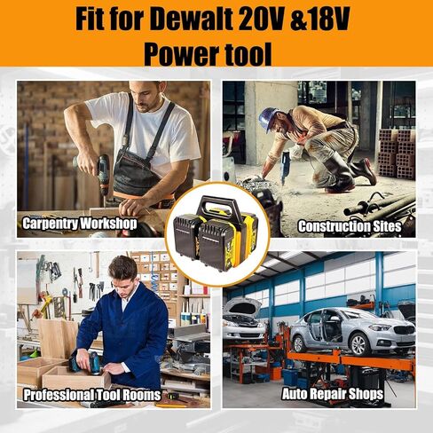 4-Slot Battery Holder Compatible with Dewalt 20V &18V Batteries, Portable Battery Holder with Handle, Ultra-Rugged Heavy Duty Organizer for Storage and Transport(Pack of 1) in Kuwait