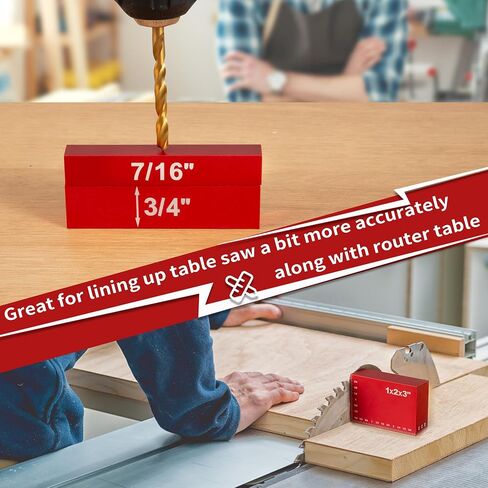 Setup Blocks Woodworking Tools,15pcs Precision Aluminum Height Gauge Set for Router and Table Saw Accessories,Ruler-Marked Bars can easily set the height of the fence,blades bits in Kuwait