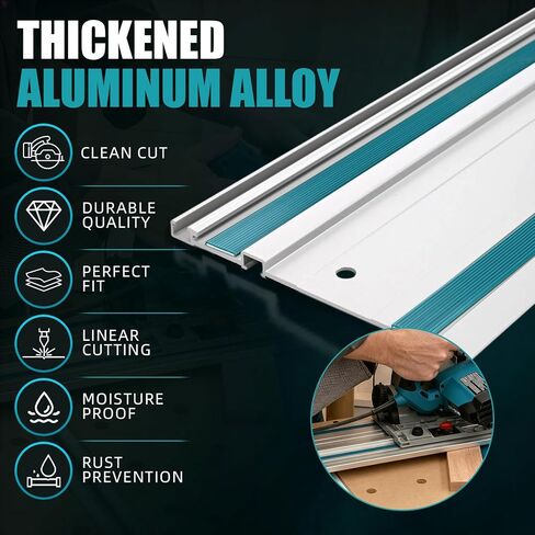 194368-5 110 Inch Track Saw Guide Rail for Makita XPS01 XPS02 SP6000J, Two 55" Rails with Connector, Anti-Slip Anti-Splinter Replacement Rail for Cabinet & Sheet Wood Cutting in Kuwait