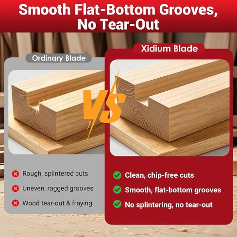 10" Dado Blade Set for Table Saw, 5/8" Arbor with Shims, 23PCS | 24T outer +5 chippers +16 shims, 1/4"-13/16", 5500 RPM. Anti-kickback. Plywood, hardwood, MDF, rabbeting & joinery. in Kuwait