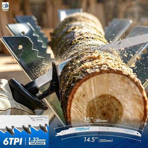 15 Inch Japanese Teeth Reciprocating Saw Blades, 6TPI Curved Pruning Blade for Wood & Green Cutting, Arc Edge Reciprocating Saw Blade 1/2" Shank, Triple-Ground Saw Blades for Branch & Tree Trimming in Kuwait
