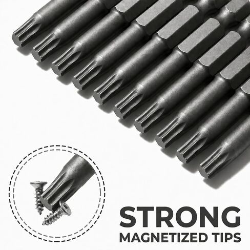 10 Pack T25 Torx Bits, 2 Inch Magnetic S2 Steel Star Bit Set for Impact Driver in Kuwait