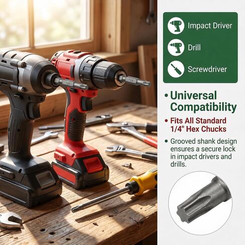 10 Pack T25 Torx Bits, 2 Inch Magnetic S2 Steel Star Bit Set for Impact Driver in Kuwait