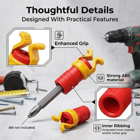 Screw Gripper Holder Clamp for Screwdriver Bits, Fits 6-8mm Diameter Shank, Woodworking Fixing Tool for Manual and Electric Drills (Red, 1 Piece) in Kuwait