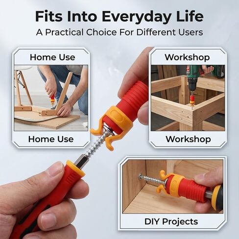 Screw Gripper Holder Clamp for Screwdriver Bits, Fits 6-8mm Diameter Shank, Woodworking Fixing Tool for Manual and Electric Drills (Red, 1 Piece) in Kuwait