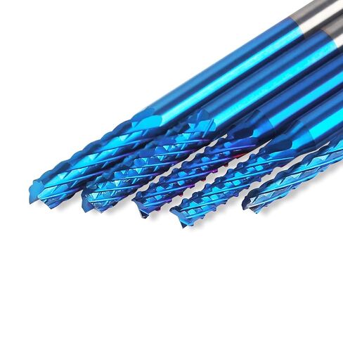 20Pcs 0.6-3.175mm CNC Router Bit Set, 1/8" Shank Nano Blue Coat Carbide Engraving End Milling Cutter Rotary Burrs Tool in Kuwait