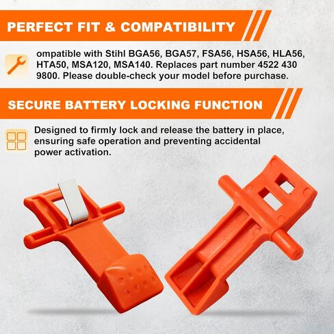 4522 430 9800 Battery Latch Lockout Lever Replacement for Stihl MSA120 MSA140 BGA56 BGA57 FSA56 HSA56 HLA56 HTA50 Battery Release Switch (2-Pack) in Kuwait