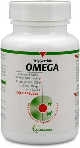 Vetoquinol Triglyceride Omega 3 Supplement for Dogs and Cats, Fish Oil Supplement with EPA and DHA, Promotes Skin, Coat, Joint, and Immune Health, Omega 3 Fish Oil for Dogs and Cats up to 30lbs, 250ct in Saudi Arabia