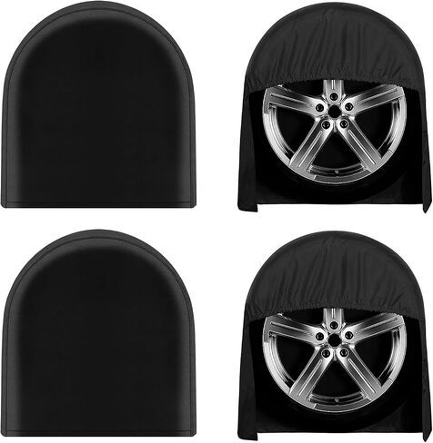 OutdoorLines Outdoor Waterproof Tire Covers Set of 4 - UV-Proof Trailer Wheel Cover Windproof Tire Protector for RV Jeep Trailer Camper Van Truck, Universal Tire Covering Fits Diameters 24"-26", Camel in Saudi Arabia