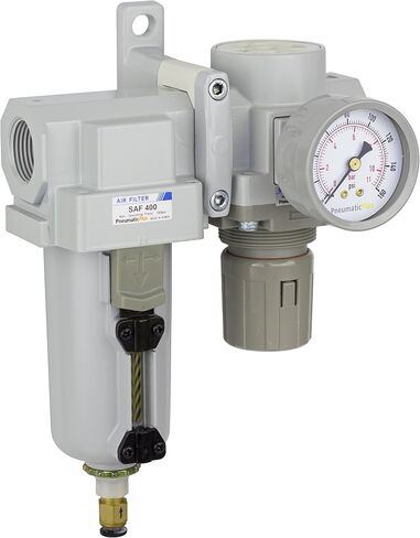 PneumaticPlus SAU420-N06DG-MEP Compressed Air Filter Regulator Combo 3/4" NPT - Metal Bowl, Auto Drain, Bracket, Gauge in Saudi Arabia