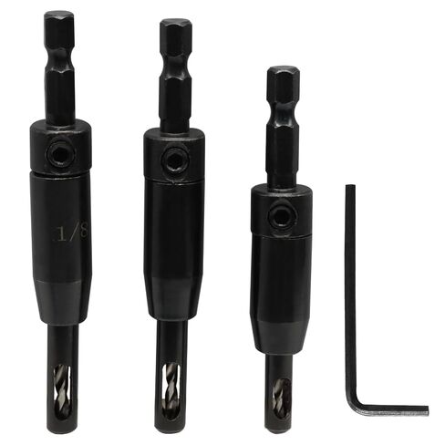 Murtenze 4 PCS Self Centering Drill Bit Set, 5/64", 7/64", 9/64", 11/64" VIX Bit Hinge Drill Bit, Quick-Change 1/4" Hex Shank for Woodworking Window Door Hinge in Kuwait