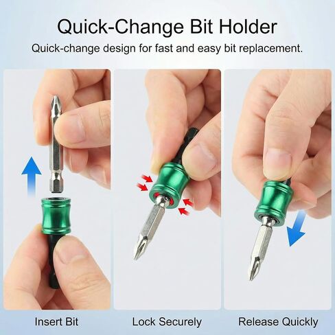 6PCS 1/4" Hex Shank Bit Holder Set, Aluminum Quick Change Drill Bit Holder with Keychain & Carabiner for Impact Driver and Screwdriver in Kuwait
