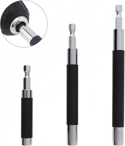 ChgImposs Drill Bit Holder, Scalable Drill Bit Extension 9 Pcs, 3.15"/4.72"/5.51"(80/120/140mm) Magnetic Bit Holder 1/4" Hex, Drill Extension Bit Holder for Screwdriver, Drill Bit Guide Rod Adapter in Kuwait