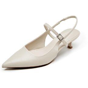 Women's Elegant Slingback Kitten Heels, Pointed Toe Mary Jane Pumps, Comfortable Low Heel Dress Shoes for All Occasions in Kuwait