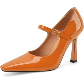 Women's Closed Pointed Toe Mary Jane Pumps Ankle Strap Patent Leather Stiletto High Heels Work Wedding Party Dressy Shoes in Kuwait