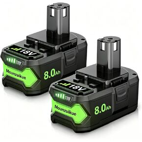 2Pack Upgraded 8.0Ah Replacement for Ryobi 18V Battery Compatible with | 18 Volt Battery ONE+ Plus P102 P103 P104 P105 P106 P108 P107 P109 PBP002 PBP003 PBP004 PBP005 RB18L50 BPL1820 Tools in Saudi Arabia