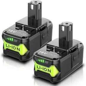 2Pack 8000mAh High Capacity Replacement for Ryobi 18V Lithium Battery P105 | for P108 P104 P105 P102 P103 P122 P109 Li-ION Compatible with All Ryobi 18Volt ONE+ System Cordless Power Tools and Charger in Kuwait